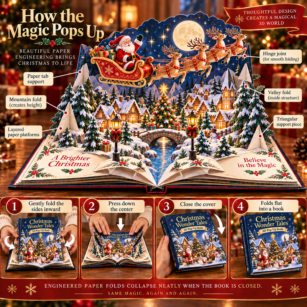 🎄Christmas Wonder Tales™ 3D Pop-Up Storybook-🎁The perfect Christmas gift for your little ones