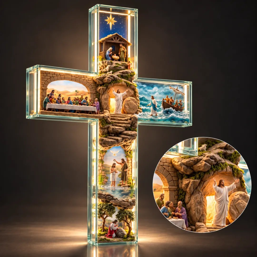 ✝️The Story of Jesus in Six Scenes™ Illuminated Cross Wall Décor(❤same as the video)