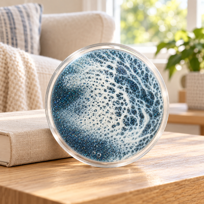 🌊Handcrafted Pocket Ocean Liquid Motion Disc – A Calming Wave in Your Hand