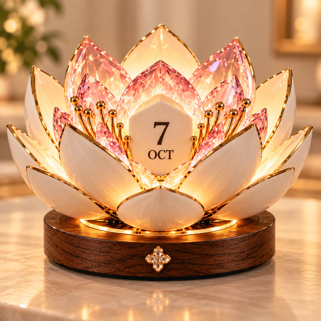 Blooming calendar product and petal opening details