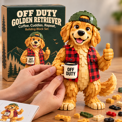 🔥OFF DUTY Golden Retriever™ – Buildable Dog Lover’s Desk Companion-💕Step-by-Step Guide Included