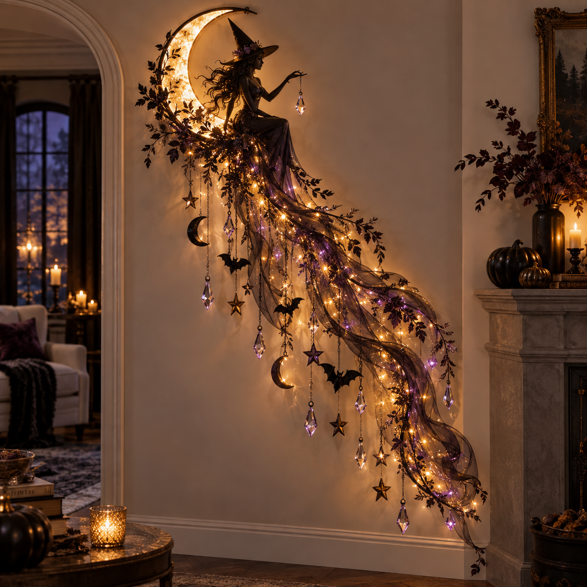 LAST DAY 49% OFF✨ Enchanted Halloween Cascade Lights | Gothic Hanging Wall Decor – 5 Styles