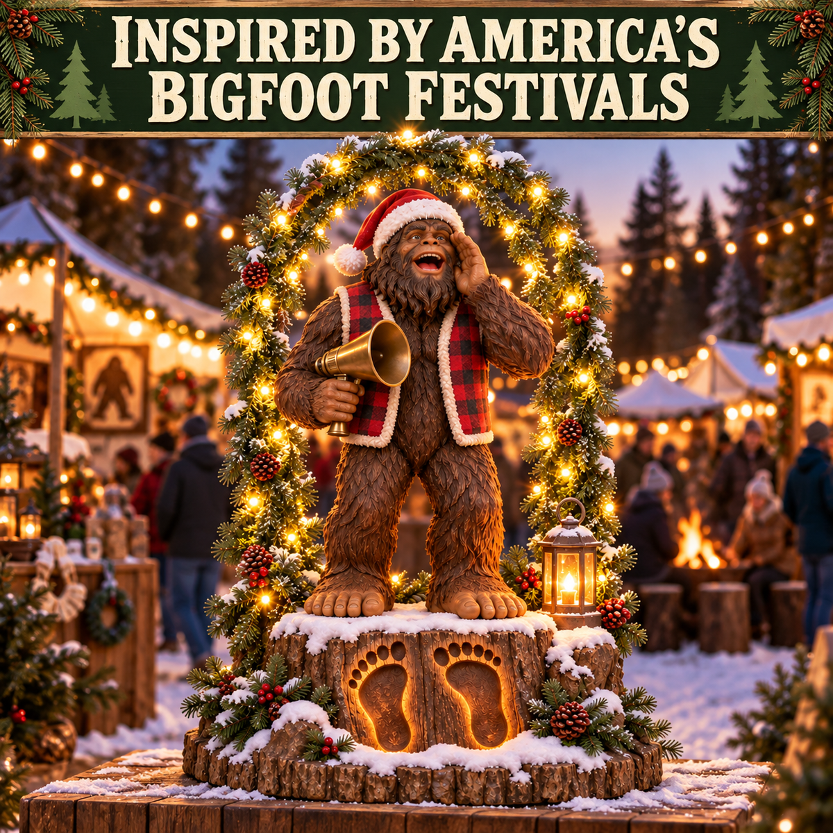🎄 Bigfoot’s Christmas Call – Festival-Inspired Lighted Porch & Yard Display