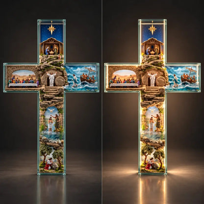 ✝️The Story of Jesus in Six Scenes™ Illuminated Cross Wall Décor(❤same as the video)