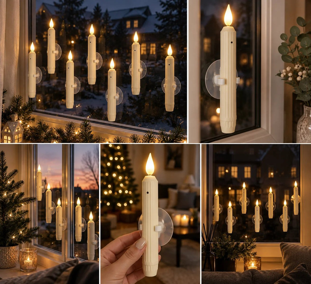 🕯️✨ CozyGlow™ Automatic Window Candles – Dusk to Dawn LED Candles (6-Pack)