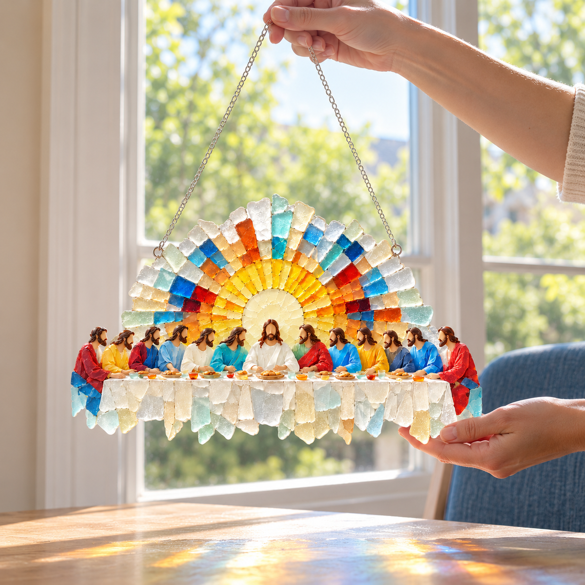 ✨ Grace in Light™ Last Supper Suncatcher 🌊☀️