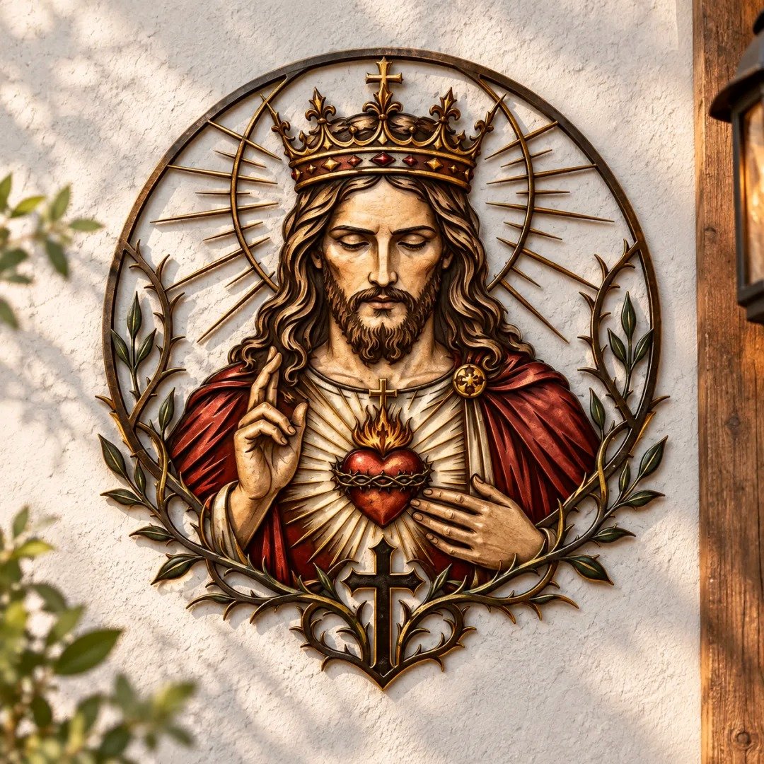 ✝️🙏Sacred Heart of Jesus Metal Wall Art
