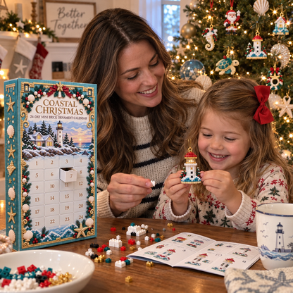 ✨ 🌊 Coastal Christmas 24-Day Mini Brick Ornament Advent Calendar