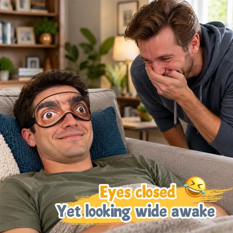 😂Funny Open-Eye Sleep Mask- Hilarious Gag Gift for Naps & Travel
