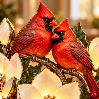 Cardinal Blessing Bloom Figurine