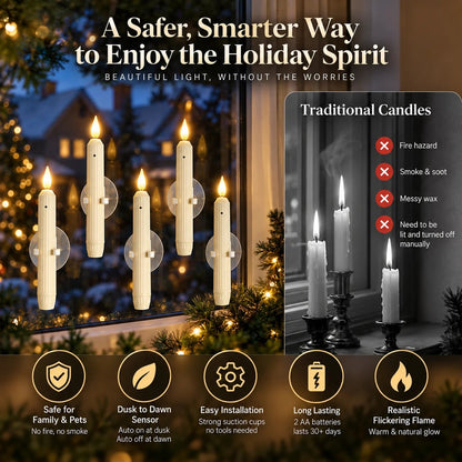 🕯️✨ CozyGlow™ Automatic Window Candles – Dusk to Dawn LED Candles (6-Pack)