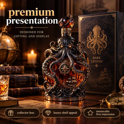 🥃Dark Abyss Kraken Decanter – Sculpted Collector Bottle for Home Bar & Gifting