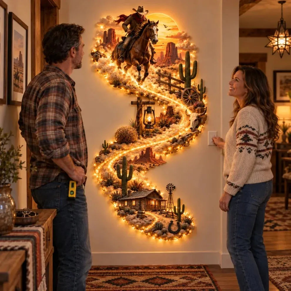 🔥Western Cowboy LED Wall Decor -✅Easy to assemble ✅Sturdiness