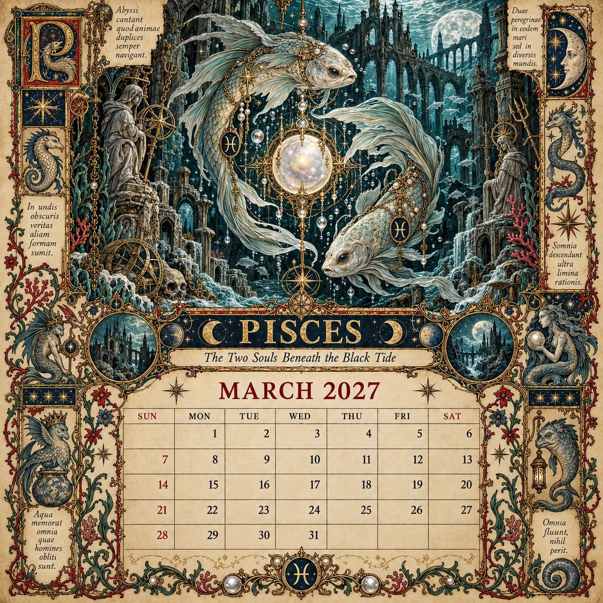 📅Hardcover-Spiral 2027 Zodiac Grimoire Calendar™ -✨12 Signs, 12 Forbidden Chapters