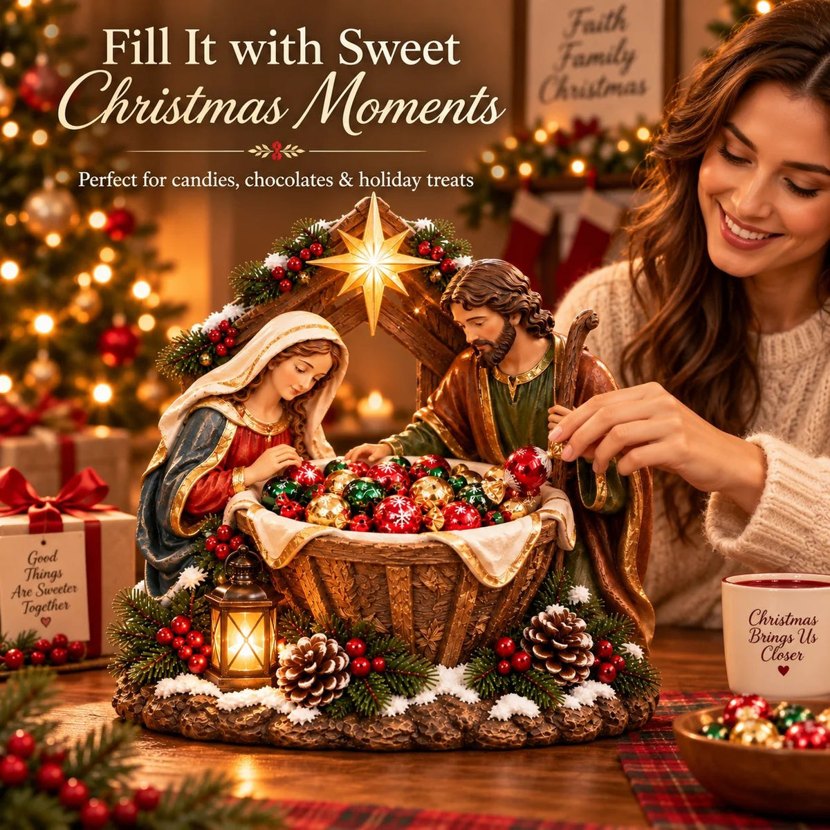 ⏳ Last Day 49% OFF – ✝️ Bethlehem Blessing Bowl™ | Lighted Nativity Christmas Treat Bowl 🎄