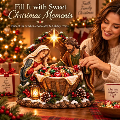 ⏳ Last Day 49% OFF – ✝️ Bethlehem Blessing Bowl™ | Lighted Nativity Christmas Treat Bowl 🎄