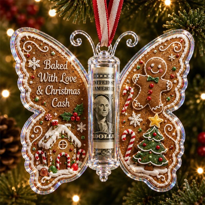 🦋💵 Adorno Mariposa Regalo Dinero de Navidad – Portadinero de Recuerdo Festivo 🎄✨