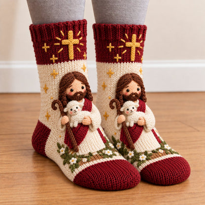 🔥😍Holy Night 3D Nativity Christmas Socks – A Meaningful Holiday Keepsake