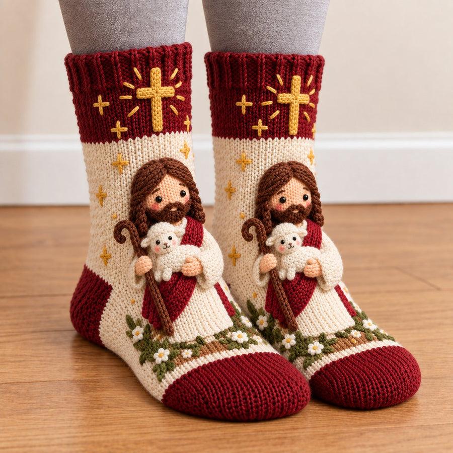 Jesus style Christmas socks