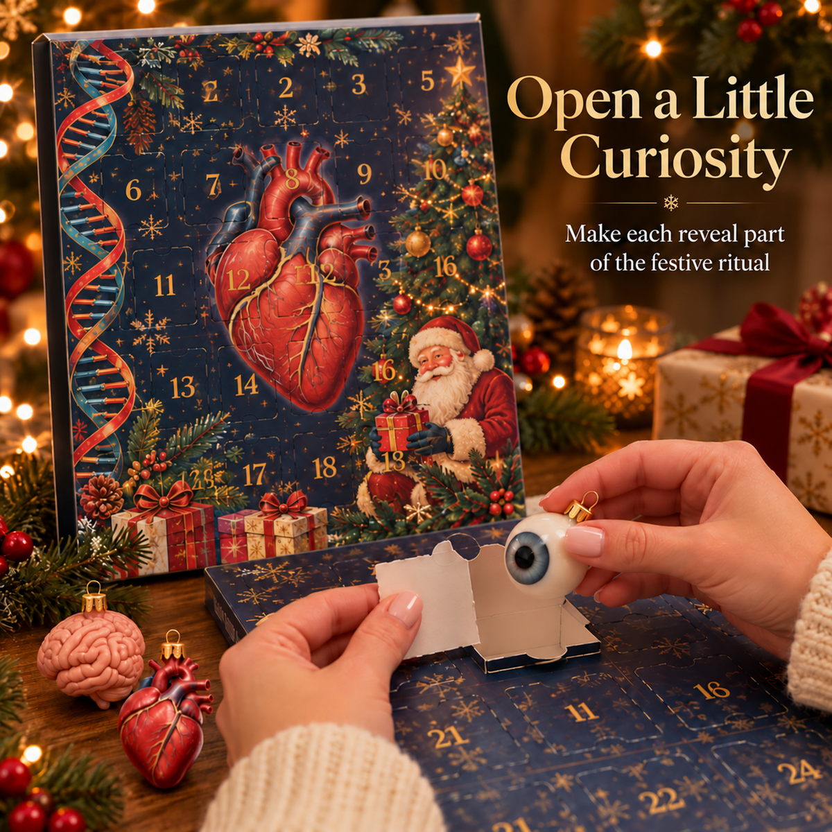 🎄 Anatomy Christmas Advent Calendar – 🎁Unique Organ-Shaped Ornaments & Holiday Surprises for Nurses, Medical Students & Science Lovers