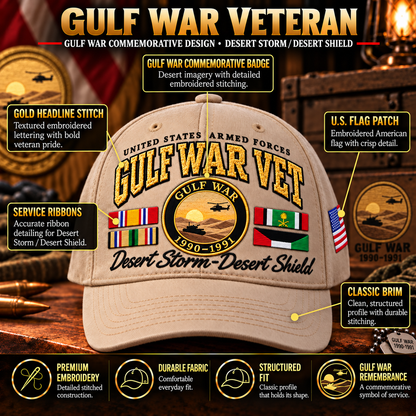 🏆Last Day Promo: 50% OFF! 🏜️Gulf War Veteran Tribute Cap🏆Honor Their Sacrifice
