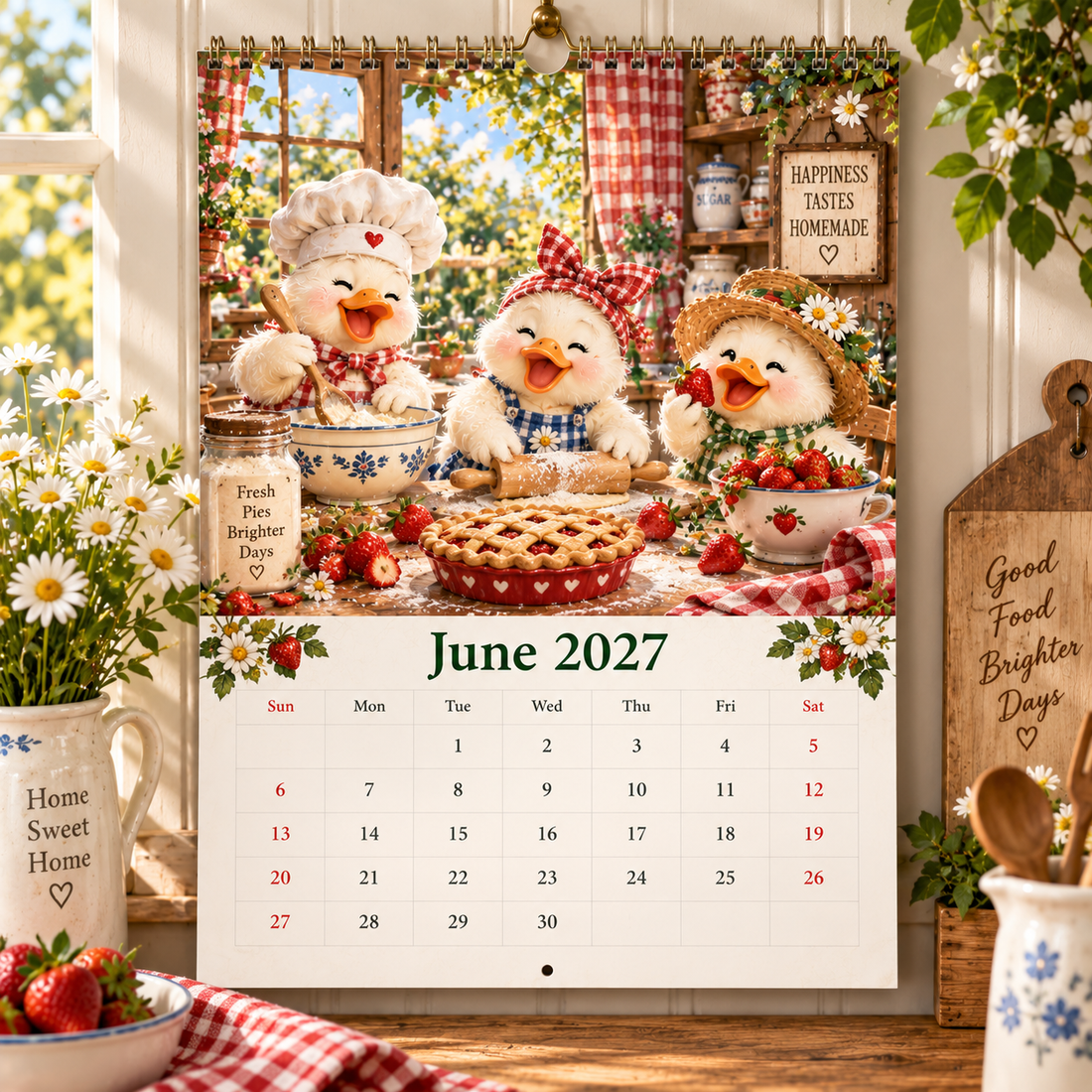 June 2027 little duck bakers making strawberry pie