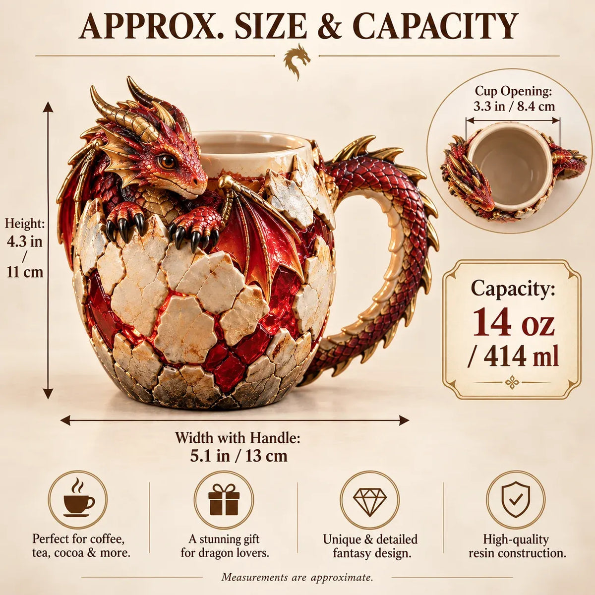 🔥😍Fantasy Dragon Mug Collection | 6 Designs with Sculpted Dragon Details☕🐉