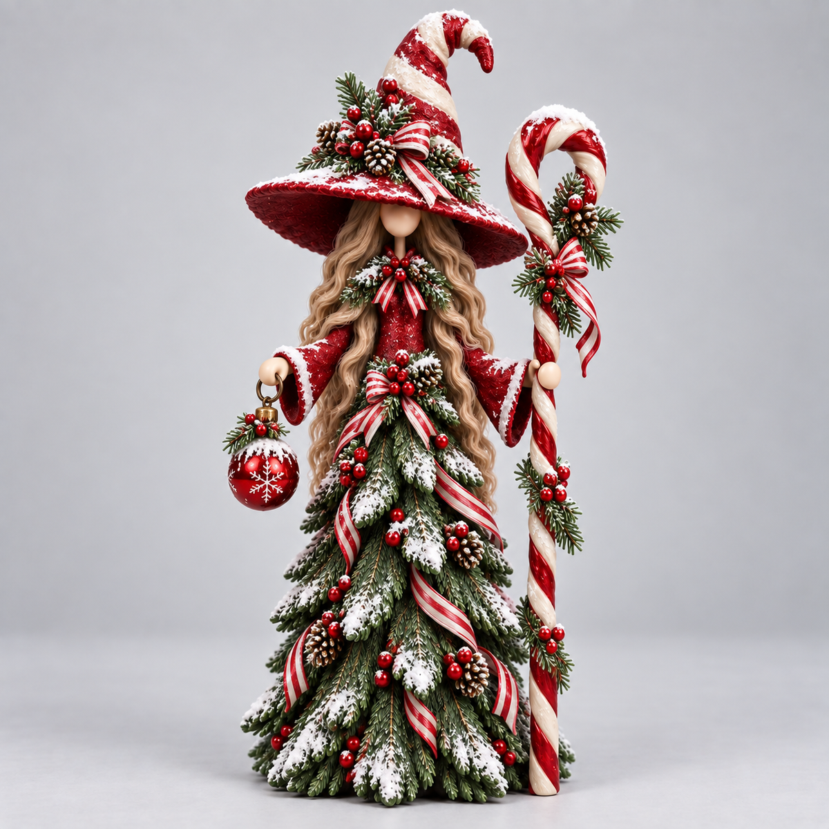 Whimsical Christmas Witch Resin Figurine Collection