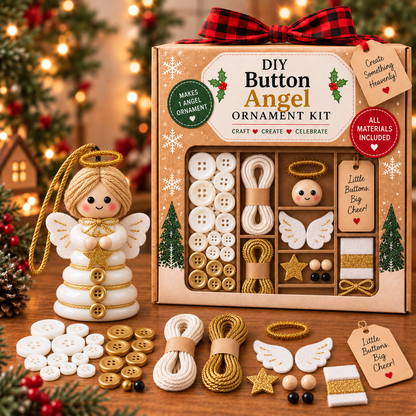 ☃️DIY Button Snowman Ornament Kit-💕Step-by-Step Guide Included