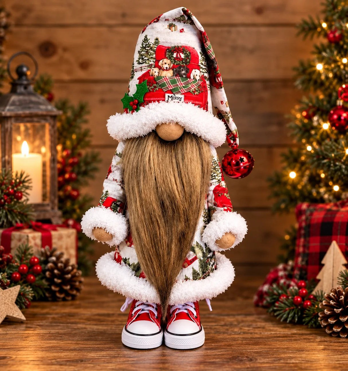 😍Festive Gnome Couple Figurines – Bearded & Braided Hair🎄