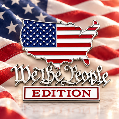 🔥 We The People Edition Car Emblem – Patriotic USA Flag Metal Badge