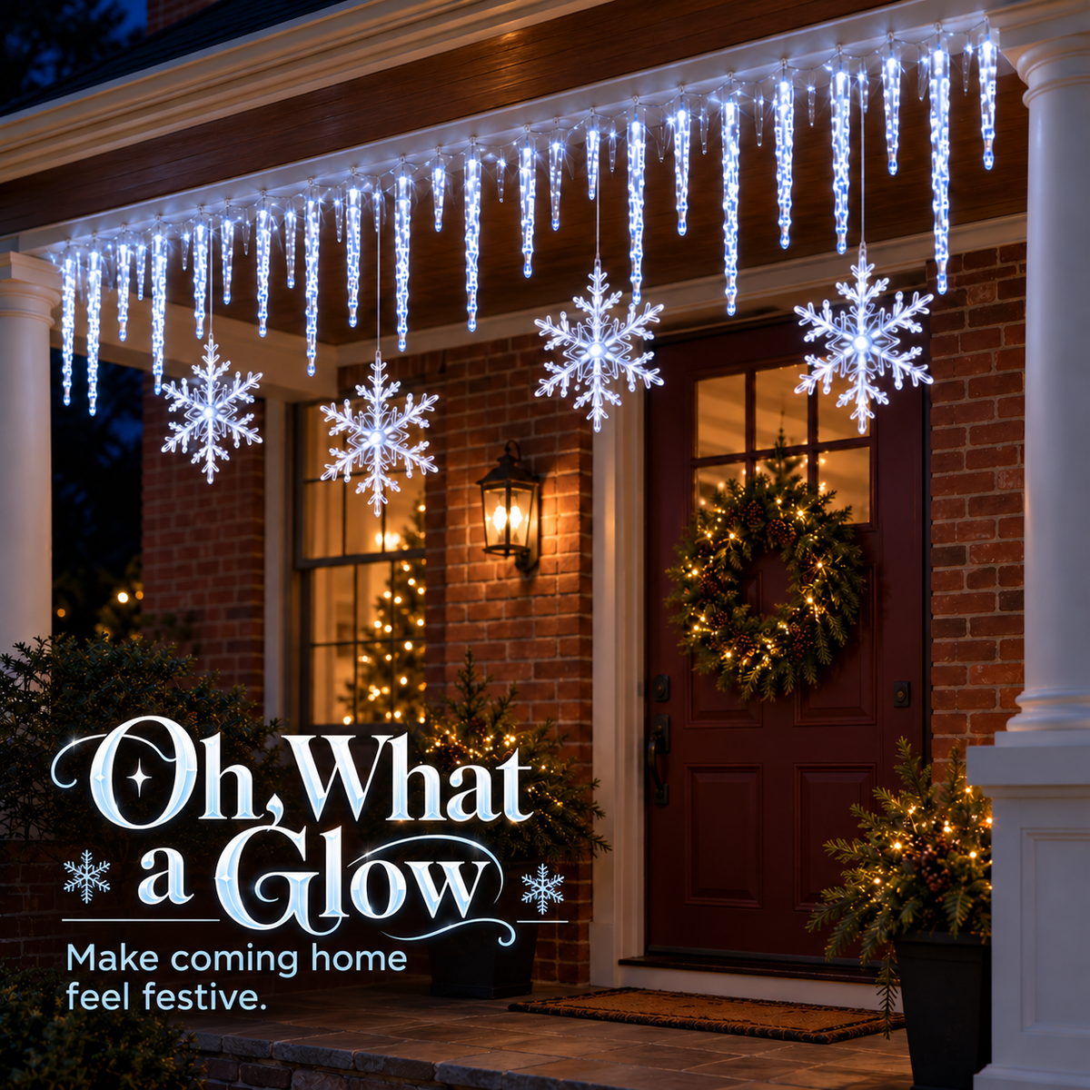 ❄️ Winter Glow – Snowflake & Icicle Christmas Lights ✨