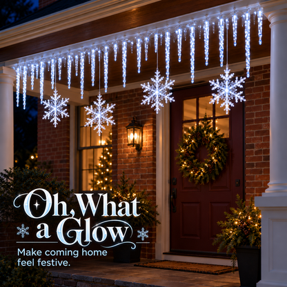 ❄️ Winter Glow – Snowflake & Icicle Christmas Lights ✨