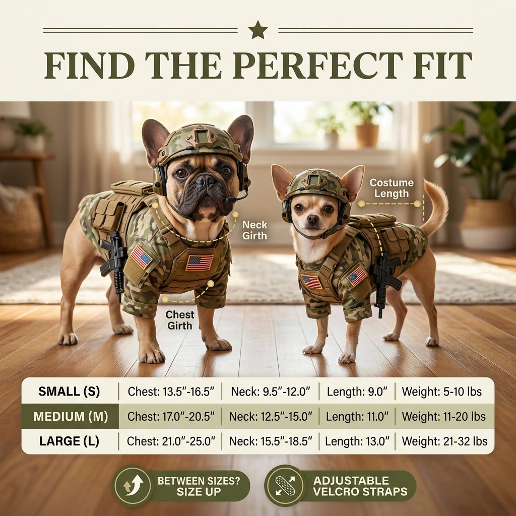 Military Camo Soldier Dog Costume – Complete 5-Piece Tactical Set