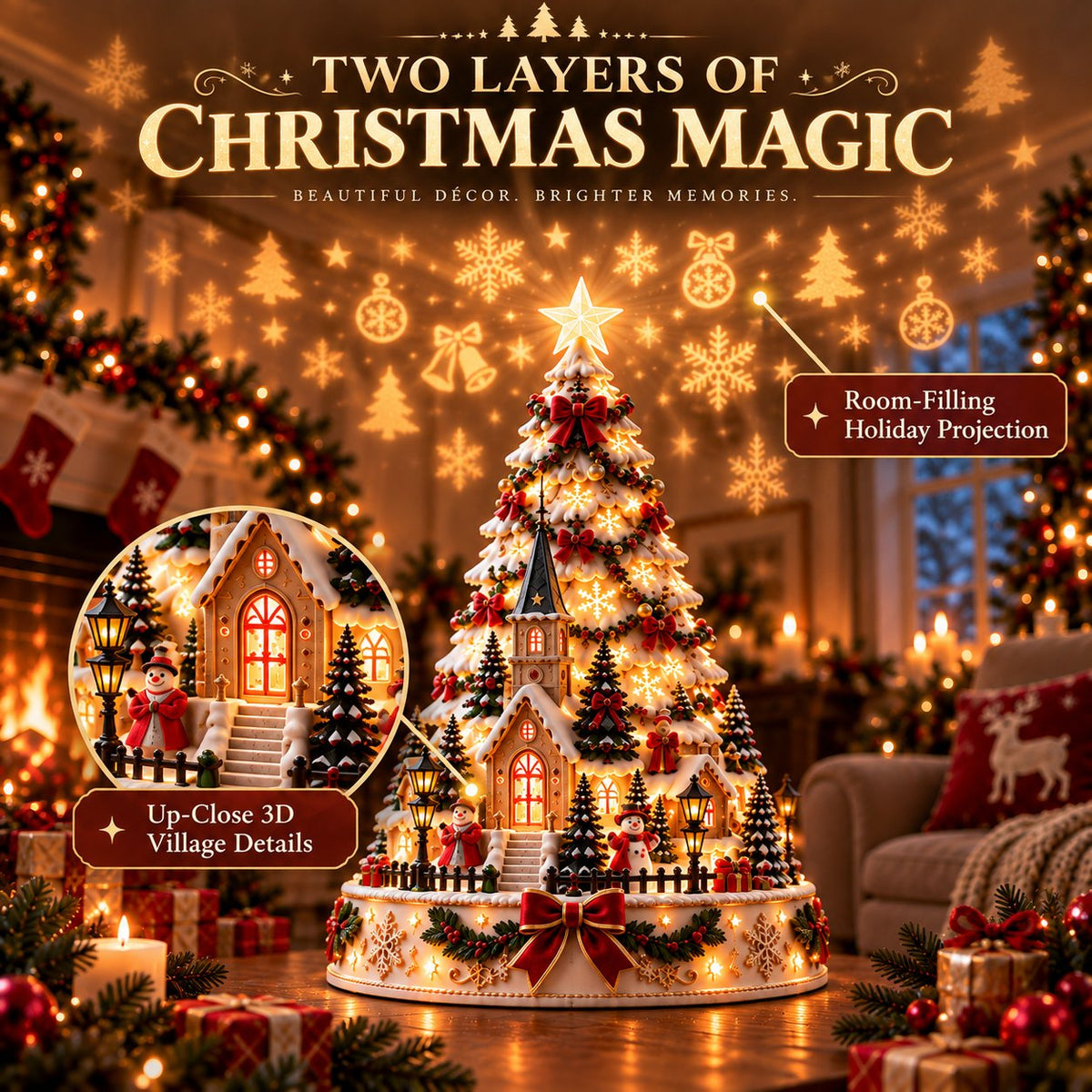 🔥HOT SALE🔥🏆 60,000+ Sold - 🎄MerryRealm™ Christmas Village Lightscape Tree