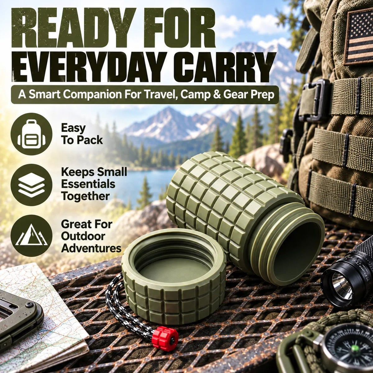 🎒 Tactical Travel Container – Compact EDC Storage Capsule