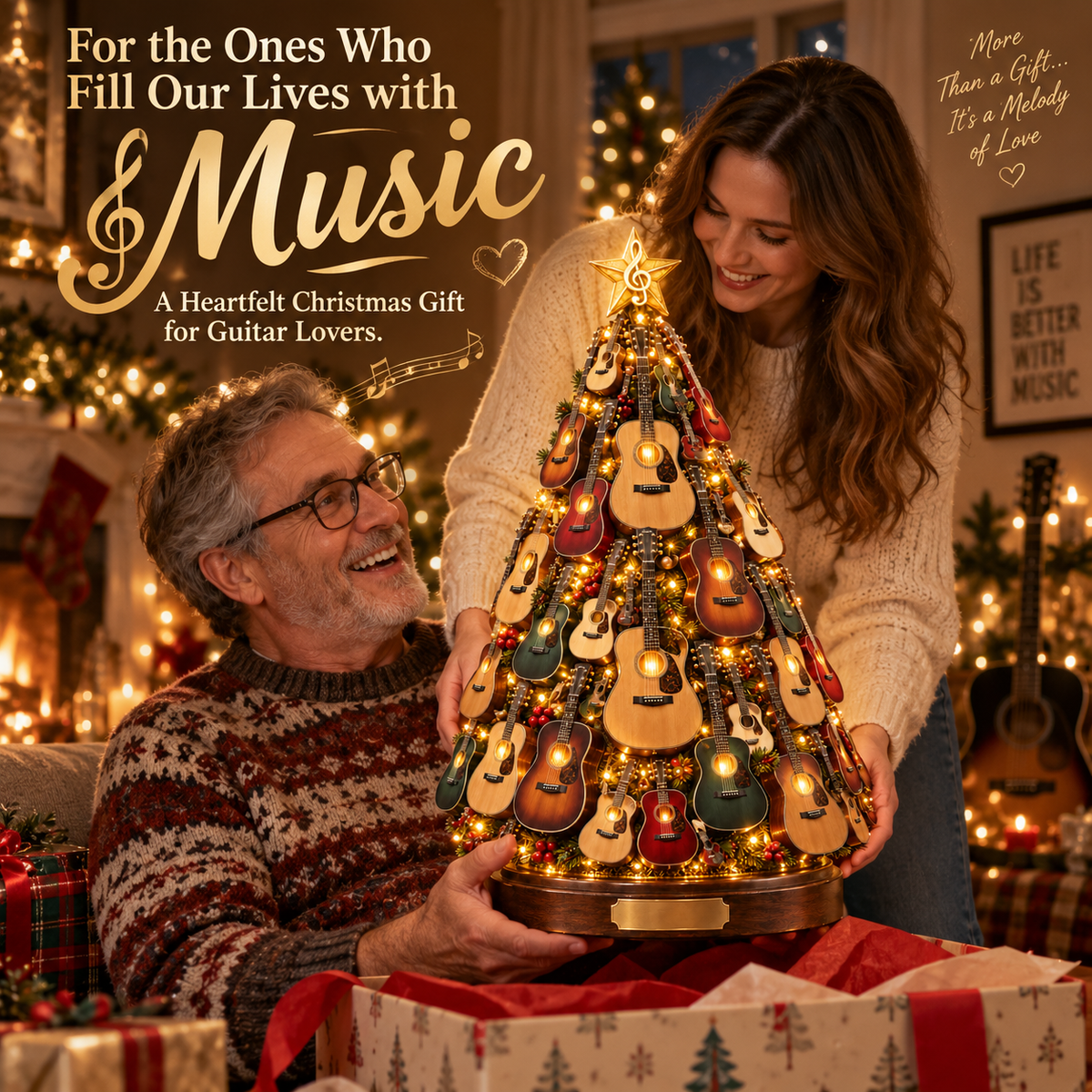 🎸Musical Guitar Christmas Tree Light-🎁A Christmas Tree Made for Music Lovers