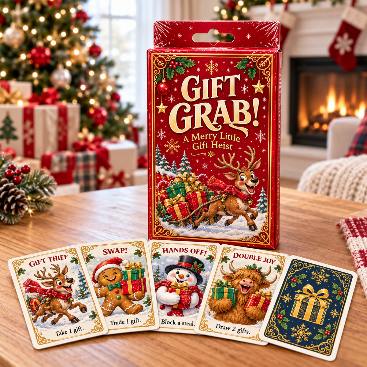 🎄GIFT GRAB! Christmas Party Card Game – 🎁A Merry Little Gift Heist