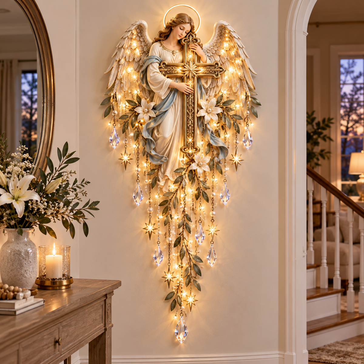 ✨Last Day 49% Off✝️Jesus, Angel & Nativity Lighted Wall Light Décor