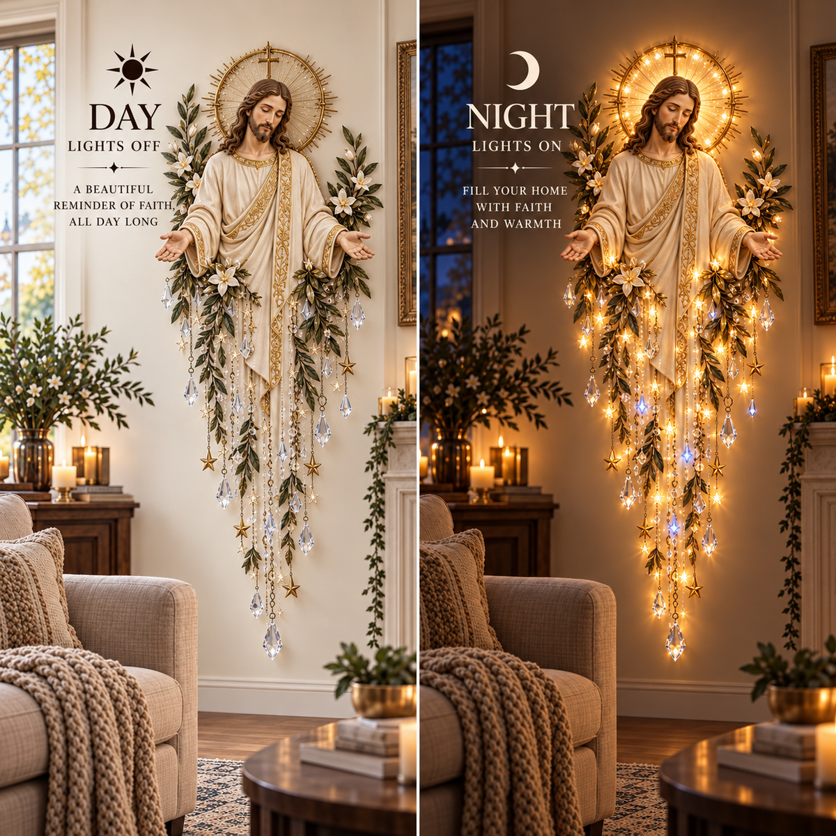 ✨Last Day 49% Off✝️Jesus, Angel & Nativity Lighted Wall Light Décor