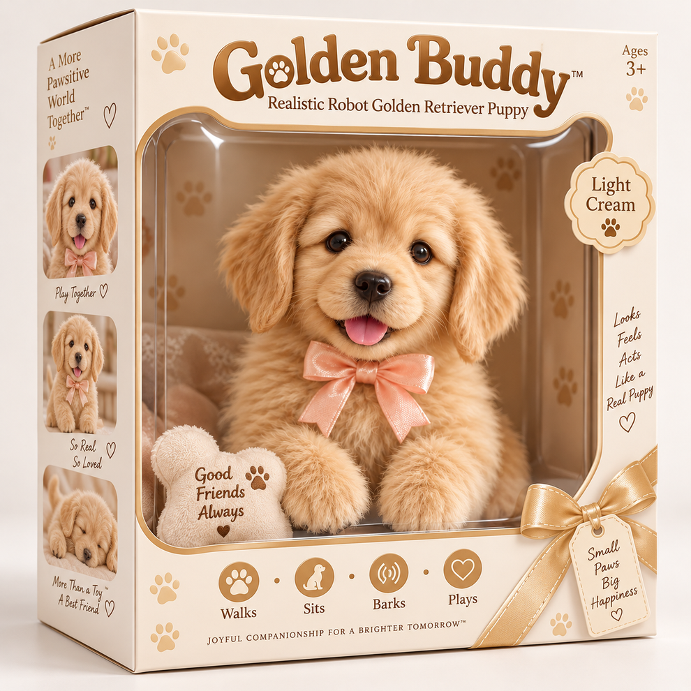 ⭐2026 USA Sale: Up to 50% OFF -✨Golden Buddy Realistic Robot Golden Retriever Puppy