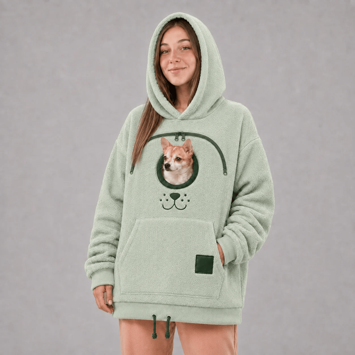 ⏰LAST DAY 50% OFF 🐾 Cozy Pet Carrier Hoodie — Built-In Pouch for Cats & Small Dogs