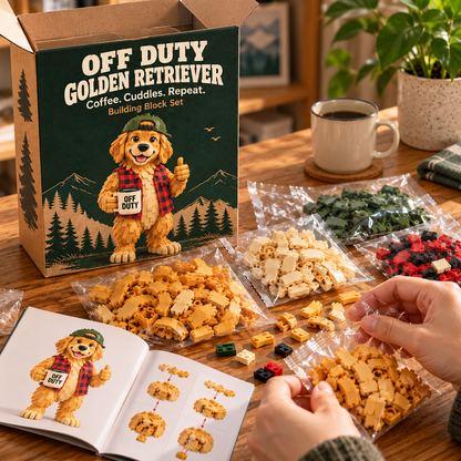 🔥OFF DUTY Golden Retriever™ – Buildable Dog Lover’s Desk Companion-💕Step-by-Step Guide Included