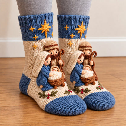 🔥😍Holy Night 3D Nativity Christmas Socks – A Meaningful Holiday Keepsake