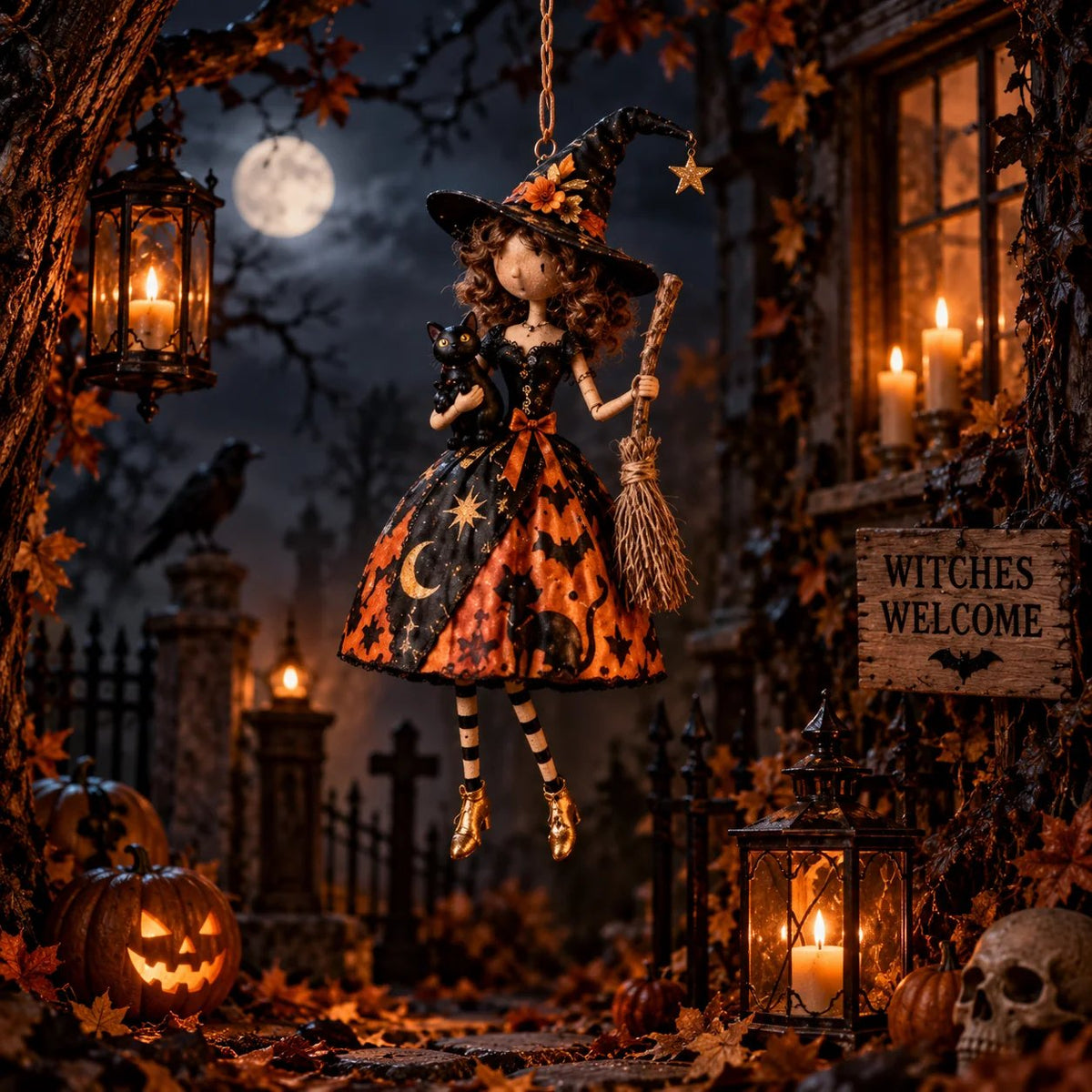 🔥😍Moonlit Maidens – Gothic Hanging Decor🖤🎃
