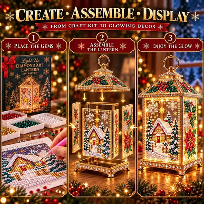 ✨ Christmas Glow — DIY Light-Up Diamond Art Lantern