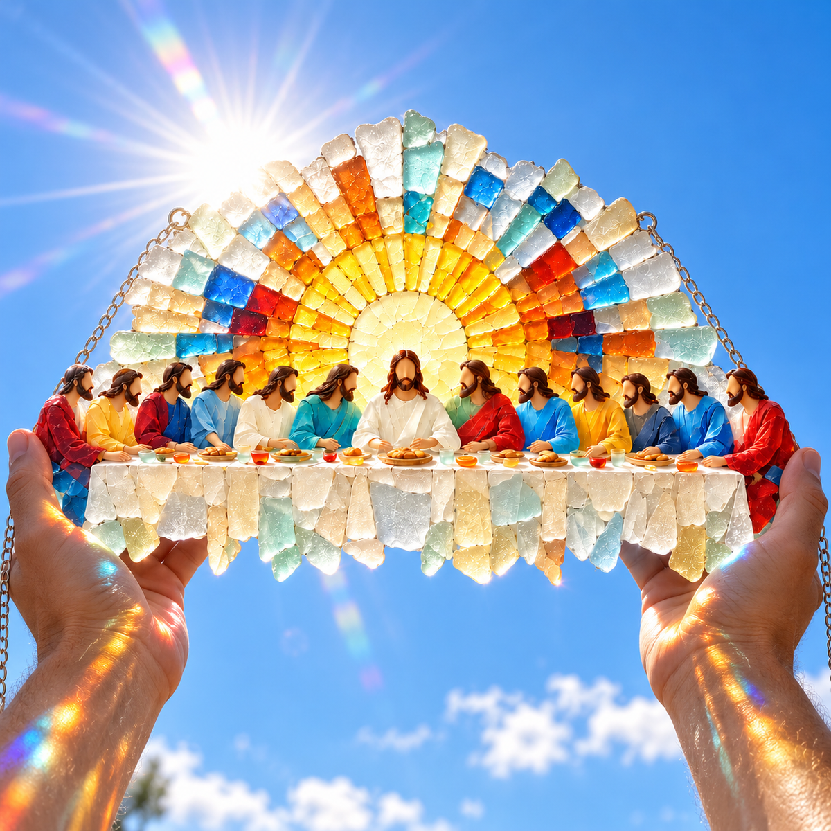 ✨ Grace in Light™ Last Supper Suncatcher 🌊☀️