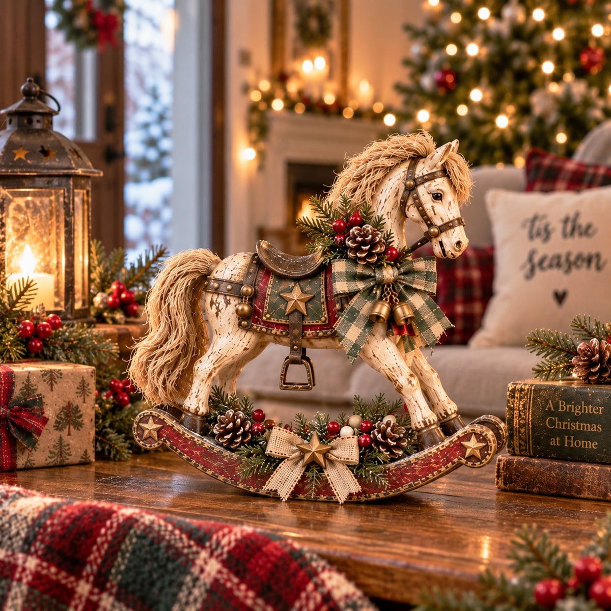 🎠Vintage Holiday Rocking Horse – A Charming Seasonal Accent
