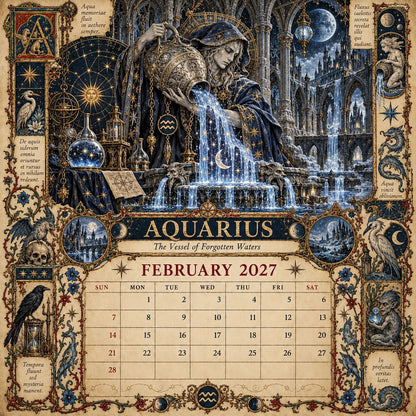 📅Hardcover-Spiral 2027 Zodiac Grimoire Calendar™ -✨12 Signs, 12 Forbidden Chapters