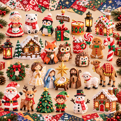 🧘Fold Your Own Magical Christmas World- 🎄3D DIY Paper Christmas(💕Step-by-Step Guide Included)